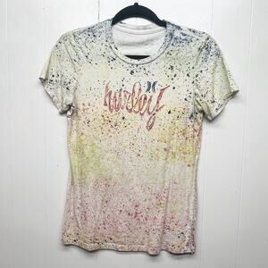 Hurley 100% Cotton Tie Dye Multicolor Lightweight Breathable Womens T-Shirt Sz S